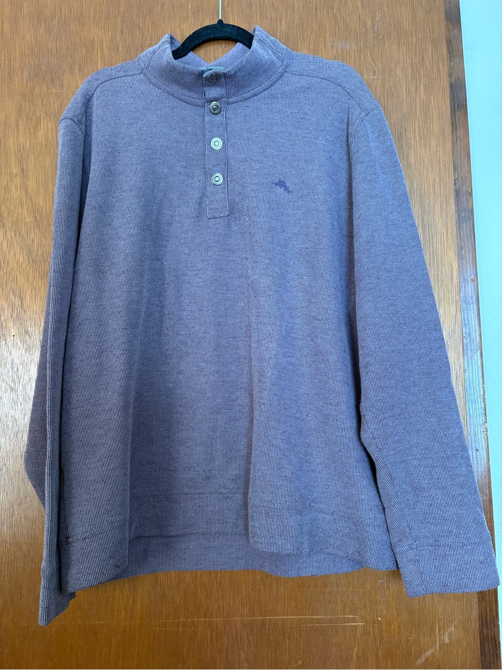 Tommy Bahama Men's Long-Sleeve Button Sweater in Dusty Mauve